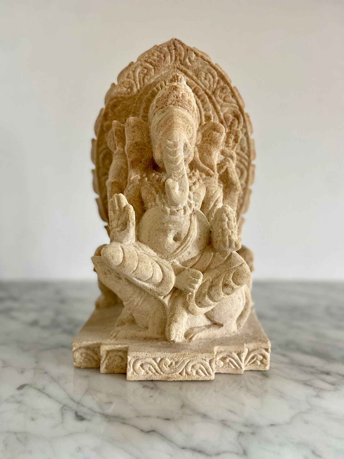 Divine Protection: Sandstone Ganesha Statue