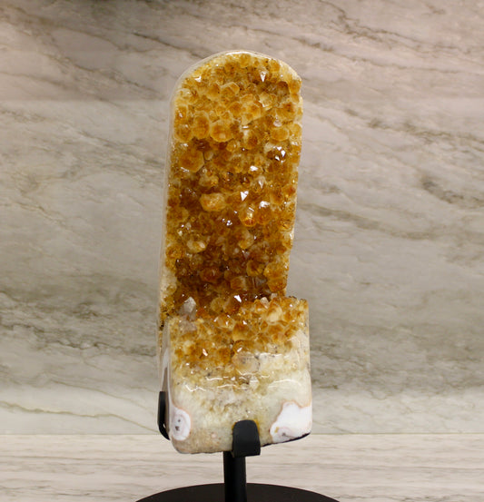 Natural Citrine Geode on Stand