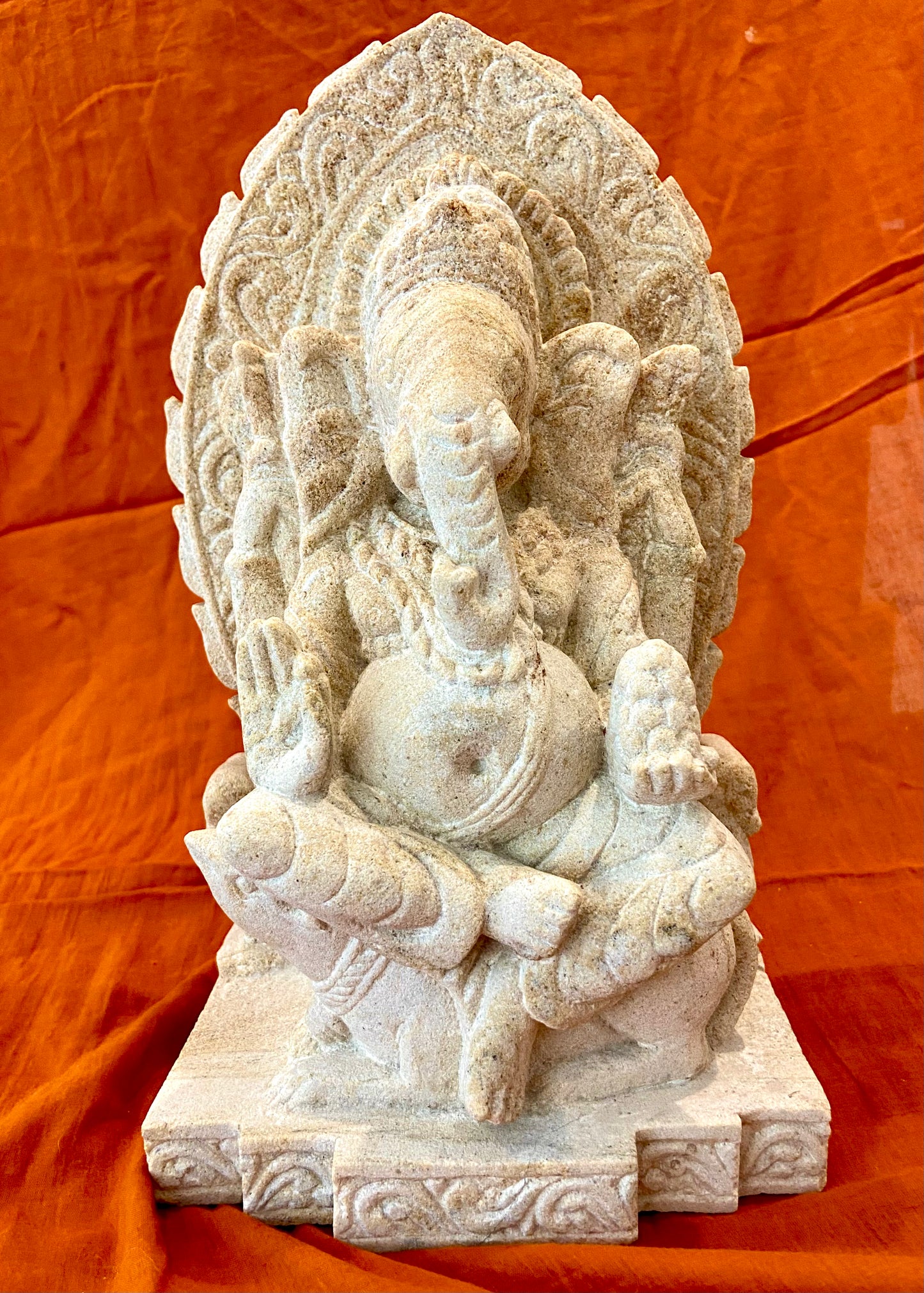 Divine Protection: Sandstone Ganesha Statue