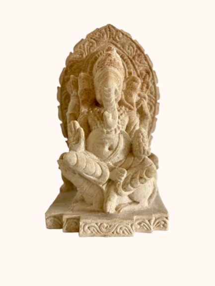 Divine Protection: Sandstone Ganesha Statue