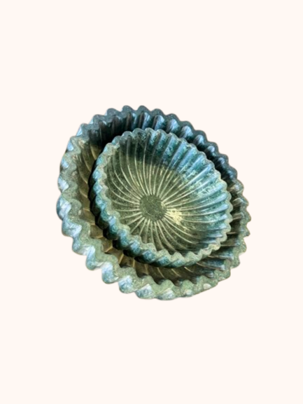 Hand-Carved Soapstone Scalloped Bowls (Set of 2)
