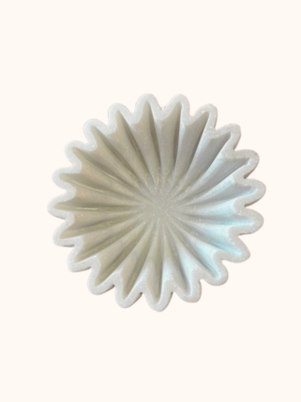 Hand-Carved Marble Fluted Bowl