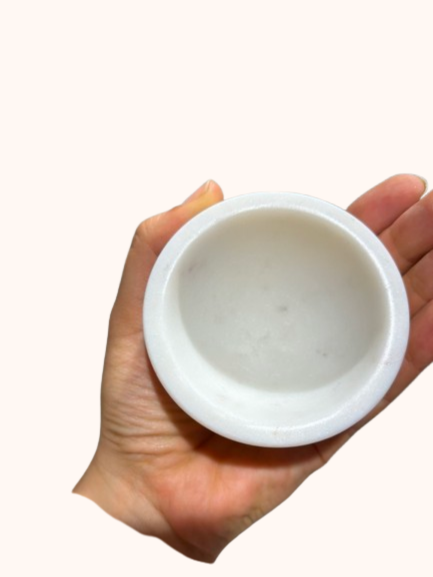Hand-Carved Round Marble Bowl